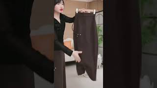 New autumn and winter woolen Aline skirt midlength autumn and winter high waist slimming drape [upl. by Aletsirc]