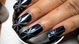 Christmas Star of Bethlehem Water Marble  DIY Nail Art Tutorial [upl. by Wauters490]