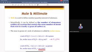 CHM421 Topic 1a Units for Quantities amp Concentrations  Mole amp Millimole [upl. by Otreblon]