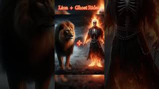 Ghost Rider  Lion 😱 ai animals hybrid [upl. by Aerdnuahs]