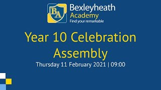 Y10 Celebration Assembly  Bexleyheath Academy [upl. by Iilek]