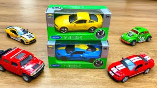 Unboxing New DieCast Model Kinsmart Ford Mustang GT and Chevrolet Corvette diecast 136 scale model [upl. by Marylee690]