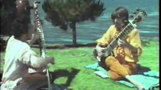 Ravi Shankar teaches George Harrison how to play sitar 1968 Rishikesh India HQ RARE [upl. by Chrissy690]