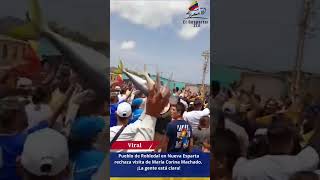 Sacaron del pueblo Robledal de Nueva Esparta a empujones a María Corina Machado [upl. by Ginelle]