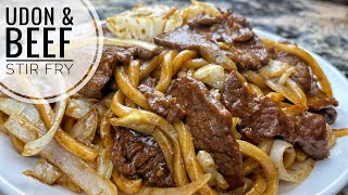 Beef And Udon Stir Fry  Simple And Tasty Udon Noodles Stir Fry Recipe [upl. by Harden761]