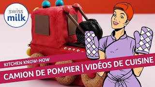 Comment transformer un cake en camion de pompiers  Vidéo de cuisine  Swissmilk 2015 [upl. by Lakin]