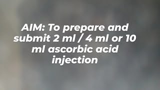 to prepare ascorbic acid 2 ml 4 ml or 10 ml injection and sealing of ampule at lab 5th sem b pharm [upl. by Cilo305]