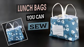 DIY How To Make A Lunch Bag  Sew A Food Bag [upl. by Aisatsan]