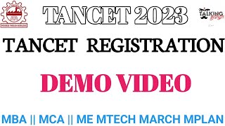 TANCET 2023  TANCET EXAM REGISTRATION  DEMO VIDEO MBA MCA ME MTECH MARCH MPLAN talkingtamila [upl. by Danie29]