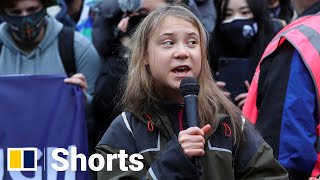 Greta Thunberg challenges world leaders to match talk with action on climate change shorts [upl. by Ailhad]