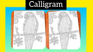 How to draw calligram  Calligram drawing How to draw calligram bird [upl. by Rakia]