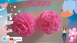 Fleur 🌸Comment faire une fleur en papier crépon 🌹Fleur en papier creponcrepe paper💖Crafts of Faty💗 [upl. by Johny]