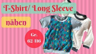 Langarmshirt nähen  Baby TShirt nähen  Nähanleitung für Anfänger [upl. by Glenda]