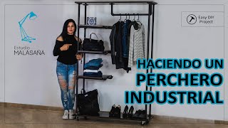 Como hacer un PERCHERO INDUSTRIAL Con TUBO y Madera FACIL Proyecto N 5 Maggy Azcagorta [upl. by Pronty615]