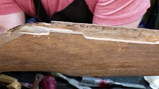 Repairing Small Chips or Cracks in wood Rifle Stocks [upl. by Doran637]