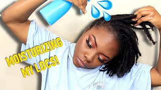 LOC MAINTENANCE MOISTURIZING amp OILING MY LOCS AT 4 MONTHS [upl. by Rehpotsrhc]