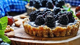 No Bake Blackberry Tarts with Cashew Cream  Kevin Is Cooking [upl. by Chavez]