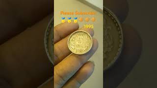 1995 5 Rupees Coin Kolkata mint 10 Gram Wate Ridid Age Hii Sqar Coin Please collection This Coin 🤟🤟 [upl. by Akiria]