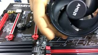 How to Install AM4 Ryzen CPU 1600 gigabyte AB350 Gaming 3  Tech Land [upl. by Nievelt]