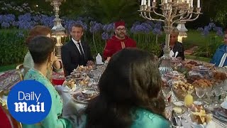 Macron meets for dinner with King Mohammed VI in Morocco  Daily Mail [upl. by Narmis]