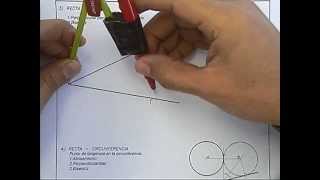 Circunferencia tangente a dos rectas  Punto de tangencia en una de las rectas [upl. by Baugh]