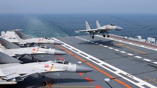 Chinese aircraft carrier Liaoning’s latest routine training mission at sea [upl. by Ahsiet]