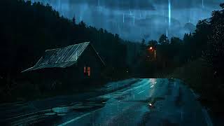 Gentle Rain Falls on Cabin Roof Creating Calming Sounds for Rest [upl. by Adal]