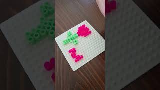 Easy perler beads flowers design 🌈🌺 PerlerBeads FlowerDesign DIYCrafts creativeideas [upl. by Sillad319]