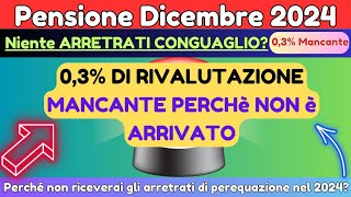 Pensione Dicembre 2024 ➜ Niente ARRETRATI CONGUAGLIO Scopri la Verità Sull03 Mancante [upl. by Gerk]