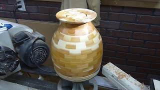 Woodturning a Segmented Cedar Bowl [upl. by Enaujed]