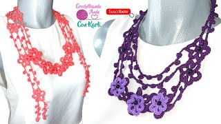 Collar tejido a crochet 💘 Modelo “Cupidoquot 🏹 – Regalo san Valentín  TUTORIAL PASO A PASO [upl. by Kristie624]