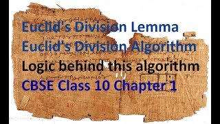 Euclids Division Lemma amp Euclids Division Algorithm CBSE Class 10 Chapter 1 V 312 [upl. by Avitzur]