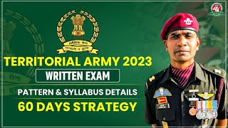 How to Prepare Territorial Army TA 2023 Exam  Territorial Army 60 Days Preparation Strategy [upl. by Essinger]