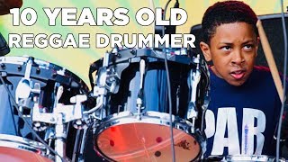 10 YEARS OLD REGGAE DRUMMER NATHAN BURNETT LIVE  LIBERATION FESTIVAL 2019 [upl. by Ilil941]