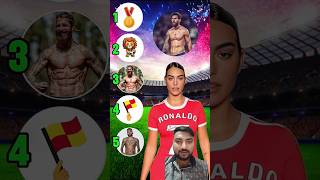 Georgina ranks six packs of footballers Ronaldo vs Messi vs Neymar vs mbappe vs ramos football [upl. by Aridan]