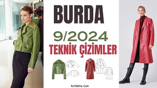 Burda 92024 Teknik Çizimler amp Burda 92024 Technical Drawings [upl. by Icnan]