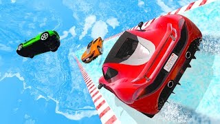 IMPOSSIBLE Downhill Ice Challenge  GTA 5 Funny Moments [upl. by Shippee]