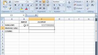 Trigonometry Functions in Excel  Tangent Cosine Inverse Sine [upl. by Eadrahc]