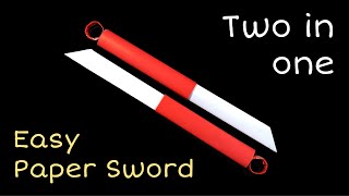 How to make a Double Paper Sword Two in One  Origami Sword  Paper Sword  Origami Katana [upl. by Dillon796]