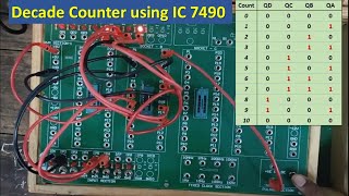 Decade Counter using IC 7490 [upl. by Ellenej]