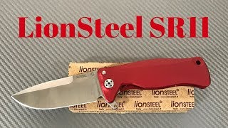 LionSteel SR11A Red Aluminum integral framelock flipper knife [upl. by Nynnahs494]