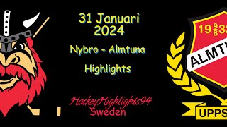 NYBRO VS ALMTUNA  31 JANUARI 2024  HIGHLIGHTS  HOCKEYALLSVENSKAN [upl. by Atekin]