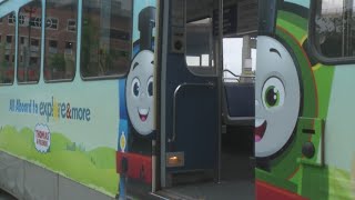 Explore amp More NFTA unveil new Thomas the Tank Engine train [upl. by Thacher]