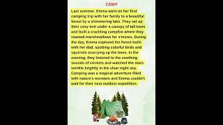 CampBasic WordDaily VerbsPronunciationVocabularyReadingListening english readingstory [upl. by Terrijo]