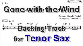 Gone with the Wind  Backing Track with Sheet Music for Tenor Sax [upl. by Ailadi]