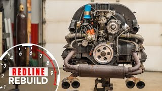 Volkswagen Beetle Aircooled Flatfour Engine Rebuild TimeLapse  Redline Rebuild  S1E7 [upl. by Notserc]