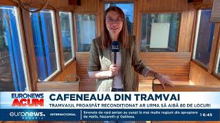 Tramvai vechi de 50 de ani transformat întro cafenea mobilă la Iași [upl. by Urbain925]