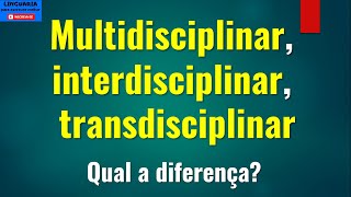 MULTIDISCIPLINAR INTERDISCIPLINAR e TRANSDISCIPLINAR qual a diferença [upl. by Notyap582]