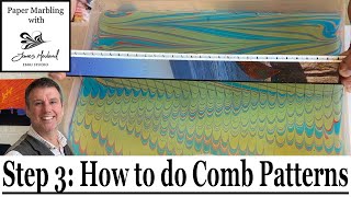 Acrylic Paper Marbling for Beginners Step 3 How to do Comb Patterns [upl. by Mcmurry]