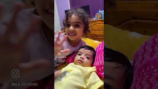 Jaanukutty❤️ katte katte😊❤️ with brother funny cute baby toddlersongs [upl. by Nessnaj99]